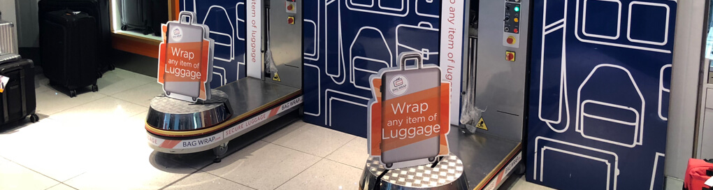 wrapping stroller at airport
